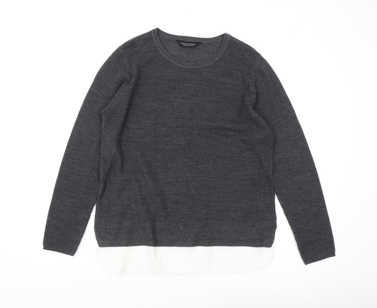 Dorothy Perkins Women's Grey Wool Blend Pullover Jumper Size 16