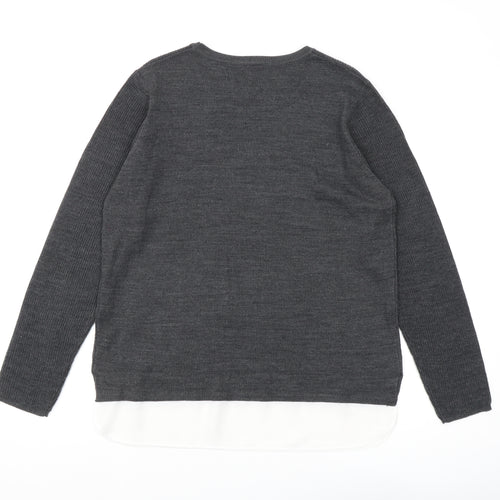 Dorothy Perkins Women's Grey Wool Blend Pullover Jumper Size 16