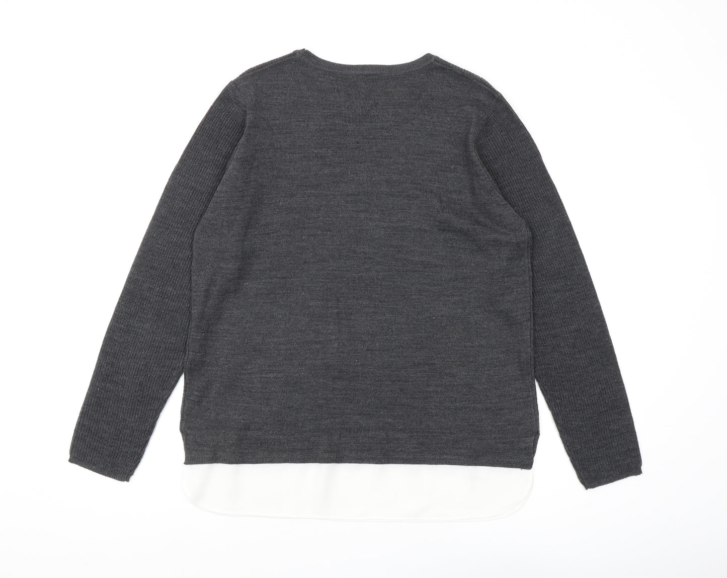 Dorothy Perkins Women's Grey Wool Blend Pullover Jumper Size 16