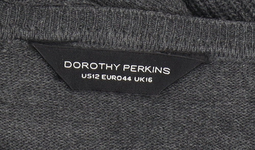 Dorothy Perkins Women's Grey Wool Blend Pullover Jumper Size 16