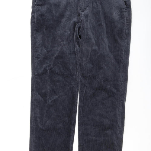 Marks and Spencer Men's Grey Straight Corduroy Trousers Size 30