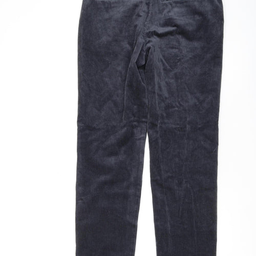 Marks and Spencer Men's Grey Straight Corduroy Trousers Size 30