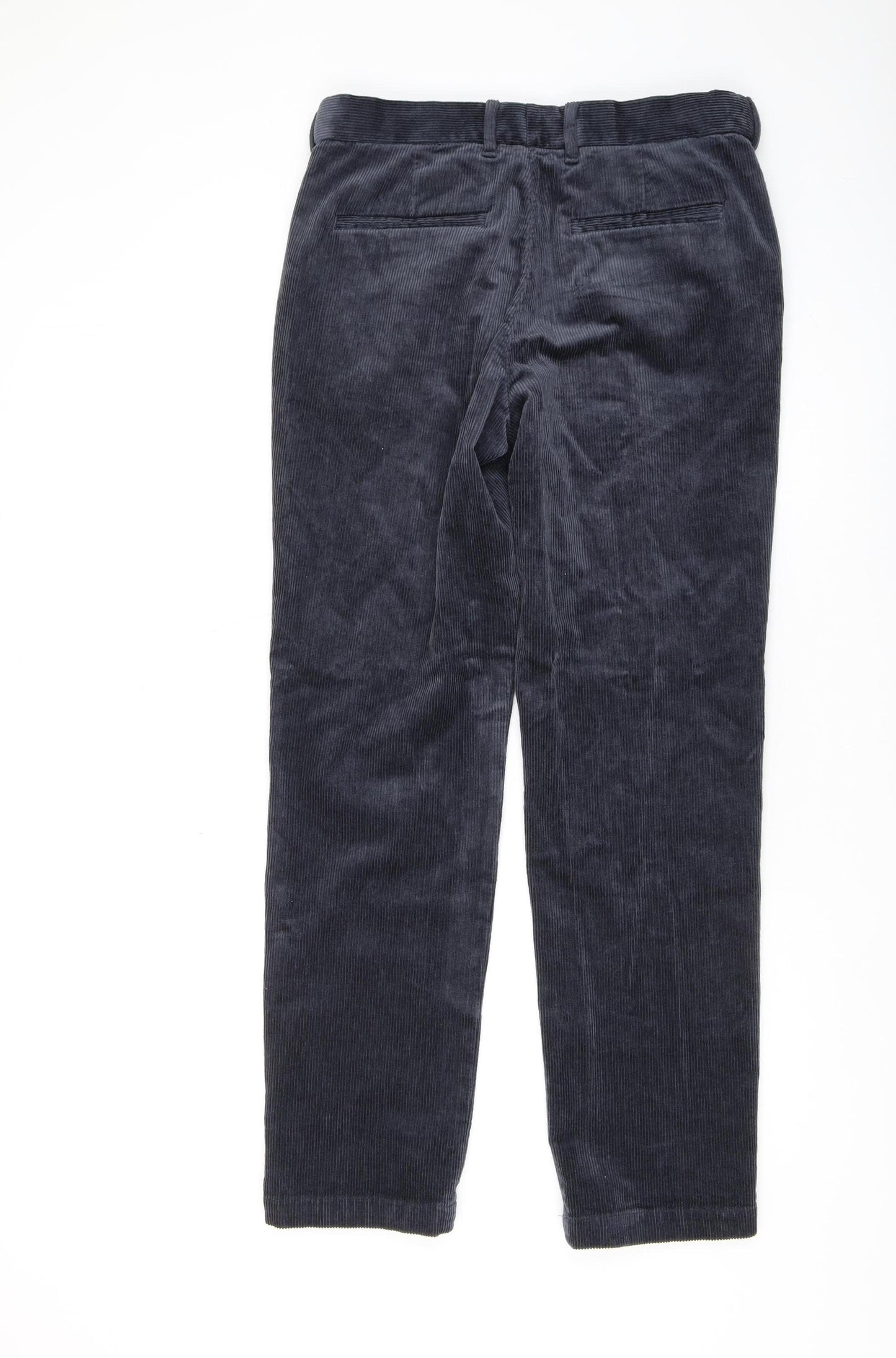 Marks and Spencer Men's Grey Straight Corduroy Trousers Size 30