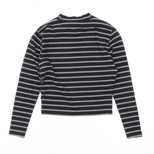 New Look Girls Black Striped Cropped Long Sleeve T-Shirt
