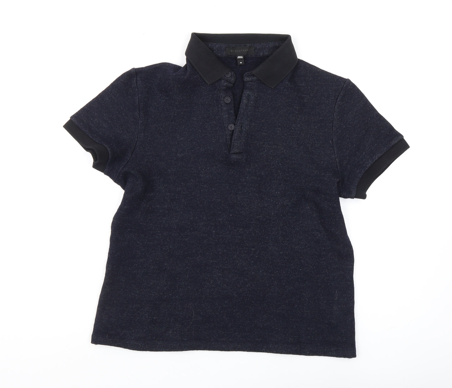 Nicole Farhi Women's Blue Collared Jumper M