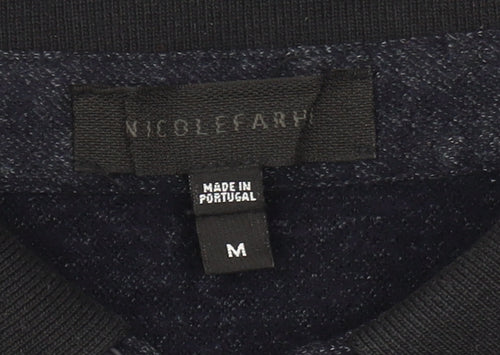 Nicole Farhi Women's Blue Collared Jumper M