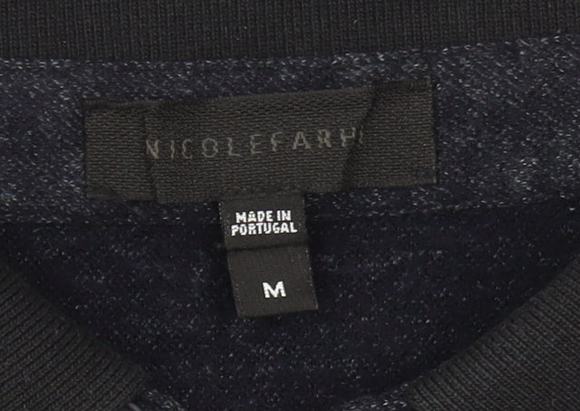 Nicole Farhi Women's Blue Collared Jumper M