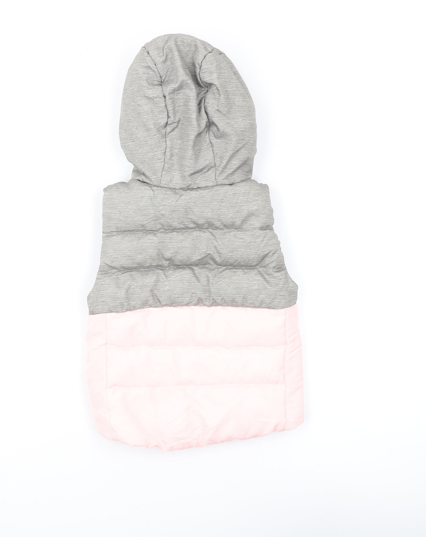 Decathlon Girls Grey Pink Puffer Jacket 2-3 Years