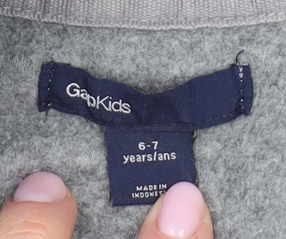 GAP Boys Grey Full Zip Hoodie 6-7 Years Hooded