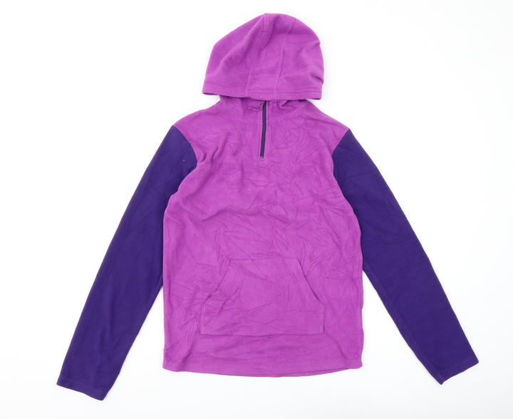 Mountain Warehouse Girls Purple 1/2 Zip Hoodie Size 13