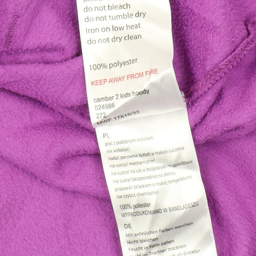 Mountain Warehouse Girls Purple 1/2 Zip Hoodie Size 13
