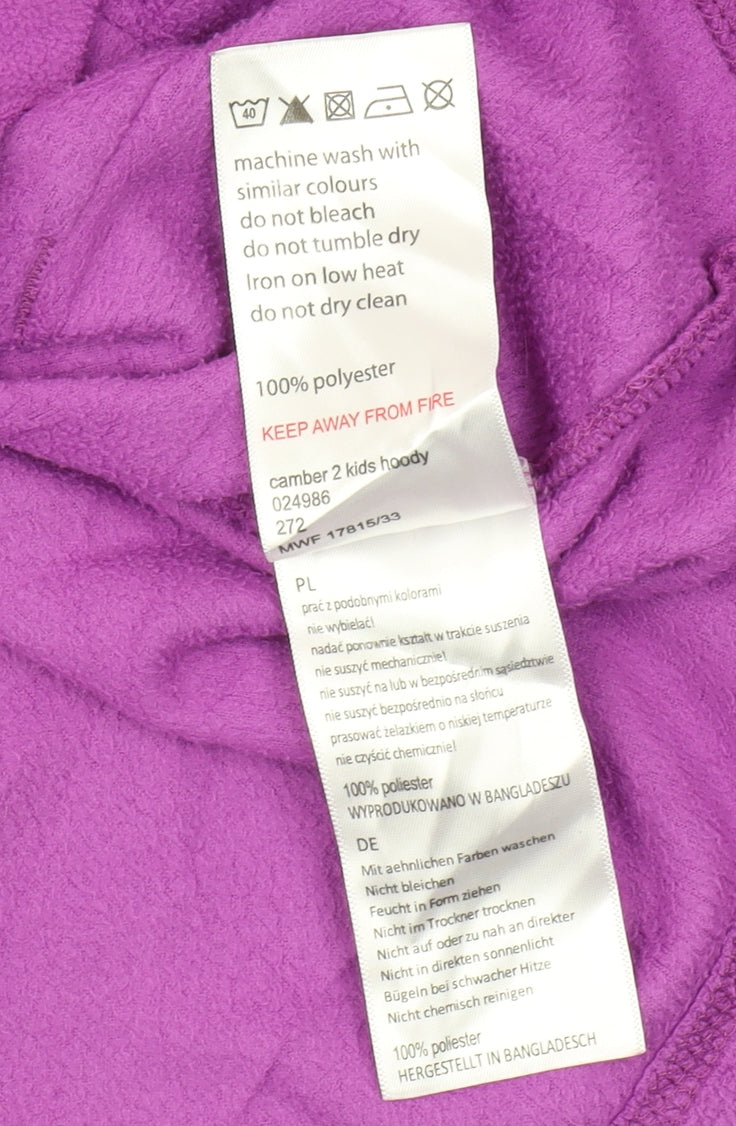 Mountain Warehouse Girls Purple 1/2 Zip Hoodie Size 13