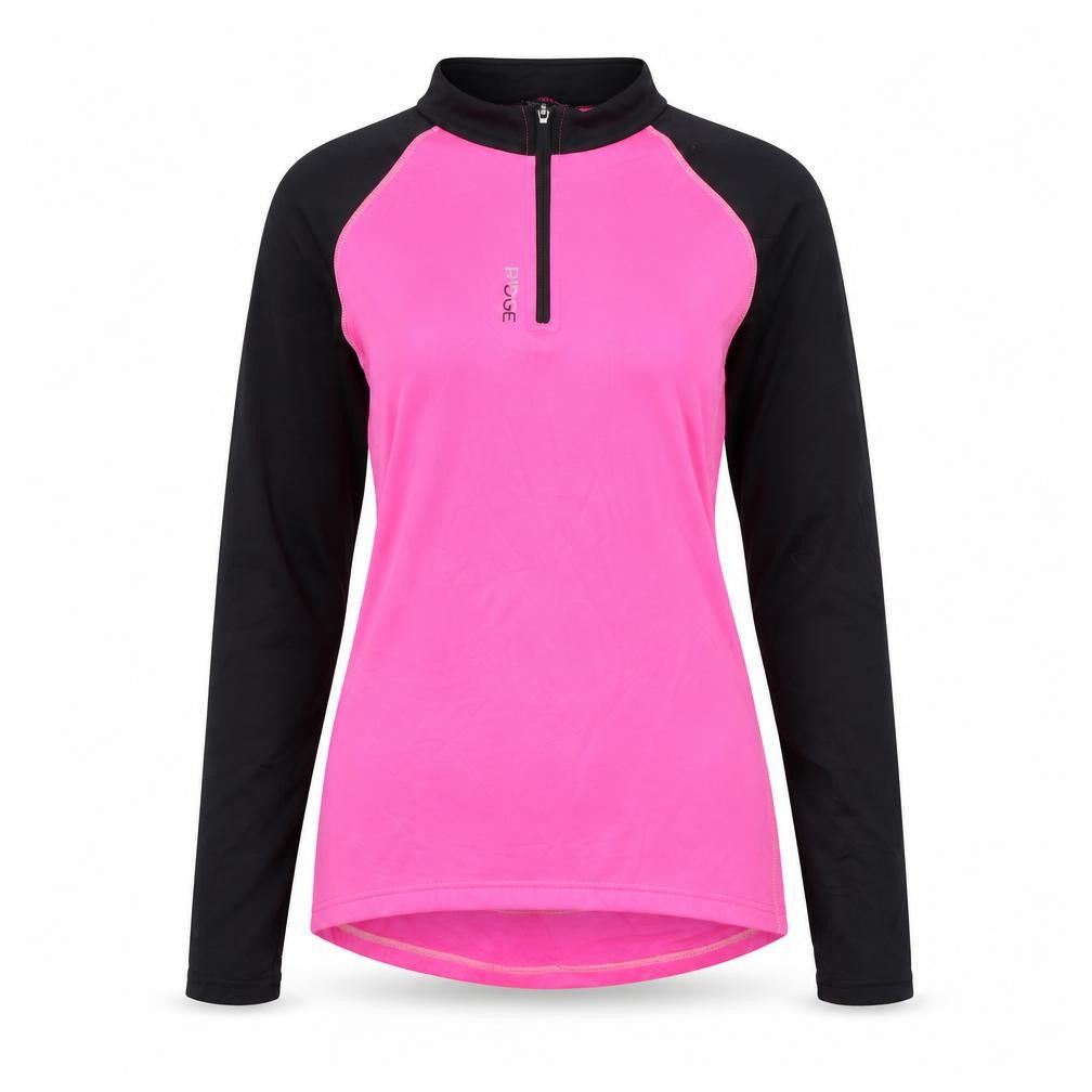 Front view of RIDGE Women's Pink Cycling Jersey, size 10, Athletic Fit