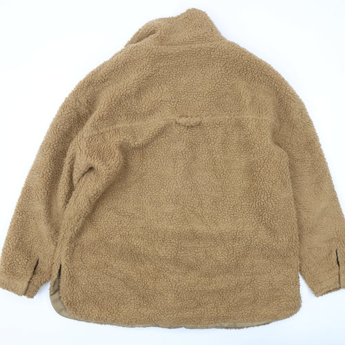 Brave Soul Women Beige Fleece Jacket Size 20 Casual
