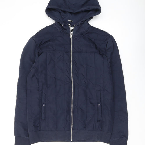 Reiss Men's Blue Hooded Jacket L Size Casual