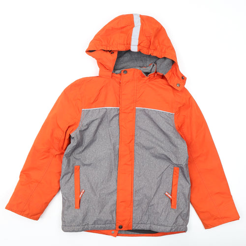 Boden Boys Orange Grey Puffer Jacket 11-12 Years Hooded