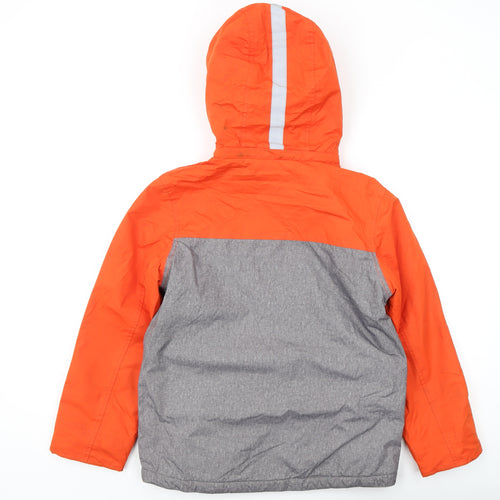 Boden Boys Orange Grey Puffer Jacket 11-12 Years Hooded