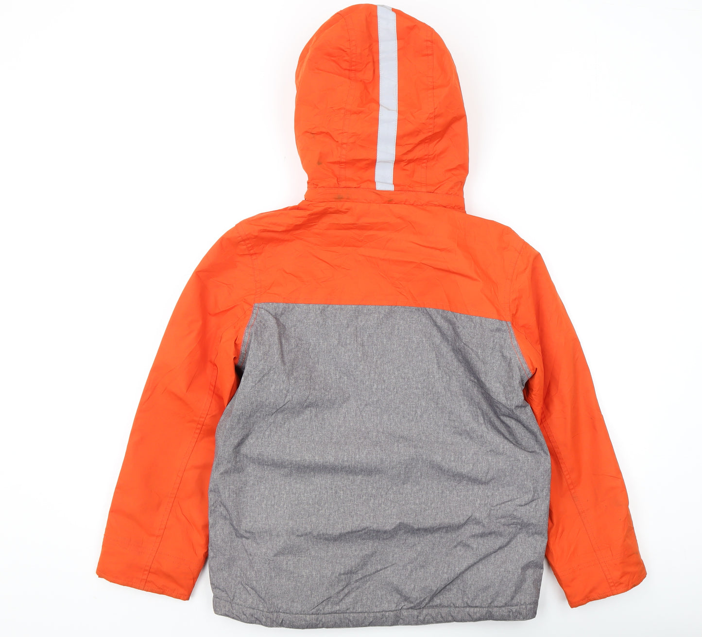 Boden Boys Orange Grey Puffer Jacket 11-12 Years Hooded