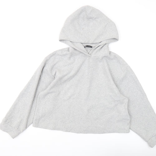 Zara Women's Grey Pullover Hoodie, L, Casual Comfort