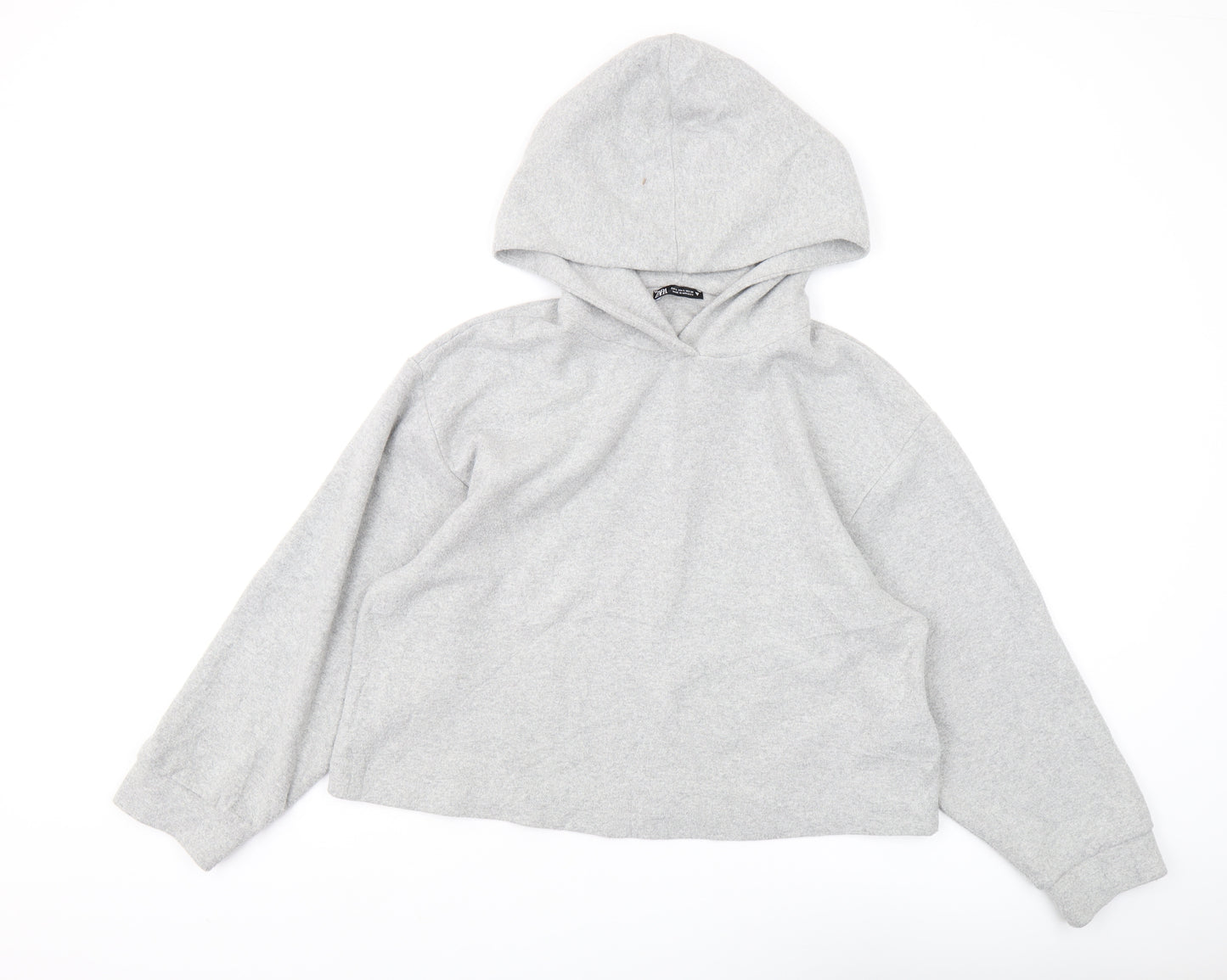 Zara Women's Grey Pullover Hoodie, L, Casual Comfort