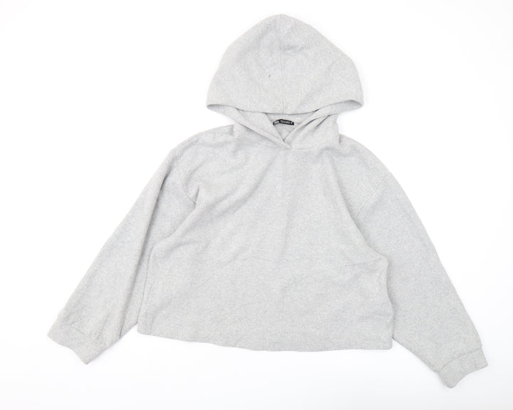Zara Women's Grey Pullover Hoodie, L, Casual Comfort