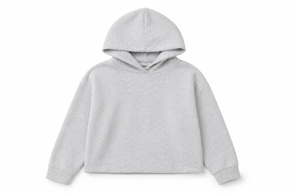 Front view of Zara Women's Grey Pullover Hoodie, L, Casual Comfort