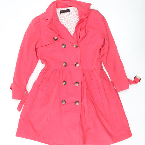 Miss Selfridge Women's Pink Trench Coat Size 10