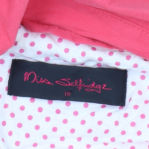 Miss Selfridge Women's Pink Trench Coat Size 10