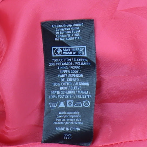 Miss Selfridge Women's Pink Trench Coat Size 10
