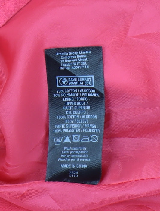 Miss Selfridge Women's Pink Trench Coat Size 10