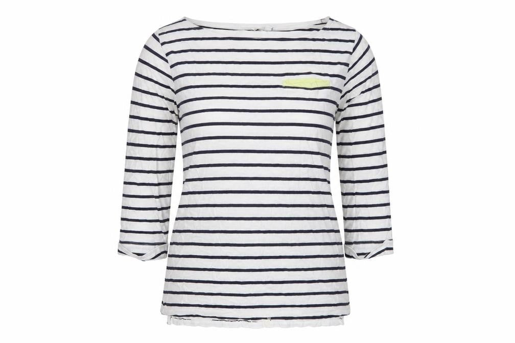 FatFace Women Ivory Striped T-Shirt Size 10