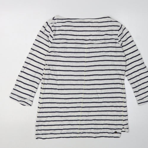 FatFace Women Ivory Striped T-Shirt Size 10