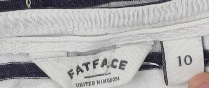 FatFace Women Ivory Striped T-Shirt Size 10