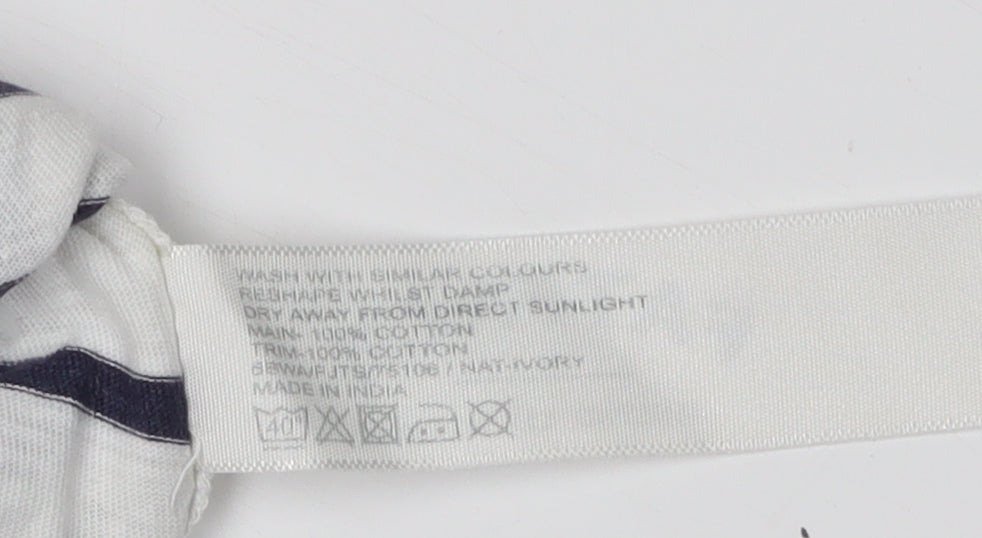 FatFace Women Ivory Striped T-Shirt Size 10