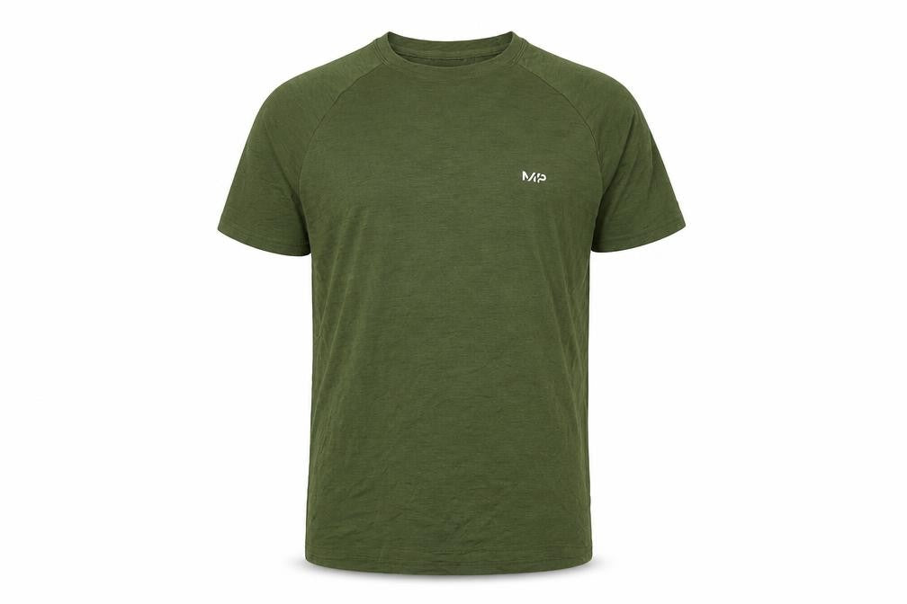 Myprotein Men's Green Basic T-Shirt, L, Breathable Logo