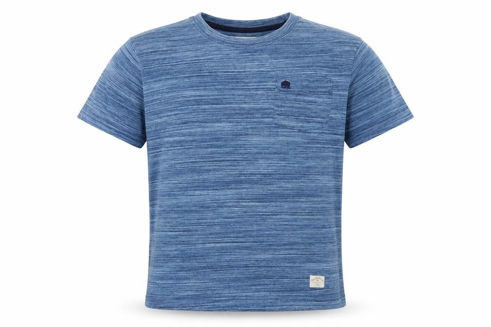 Front view of Bellfield Men's Small Blue Crew Neck T-Shirt