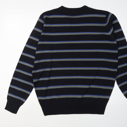 James Pringle Men's Black Striped Pullover Jumper M