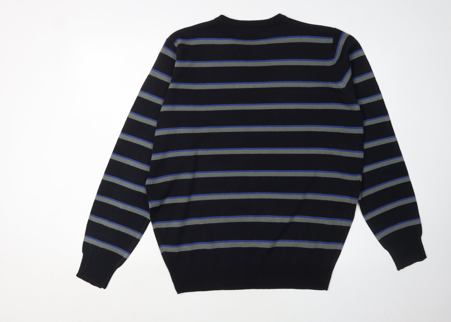 James Pringle Men's Black Striped Pullover Jumper M