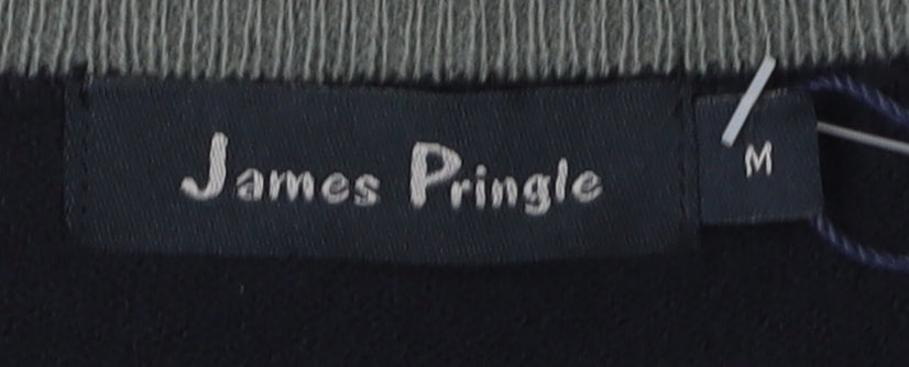 James Pringle Men's Black Striped Pullover Jumper M