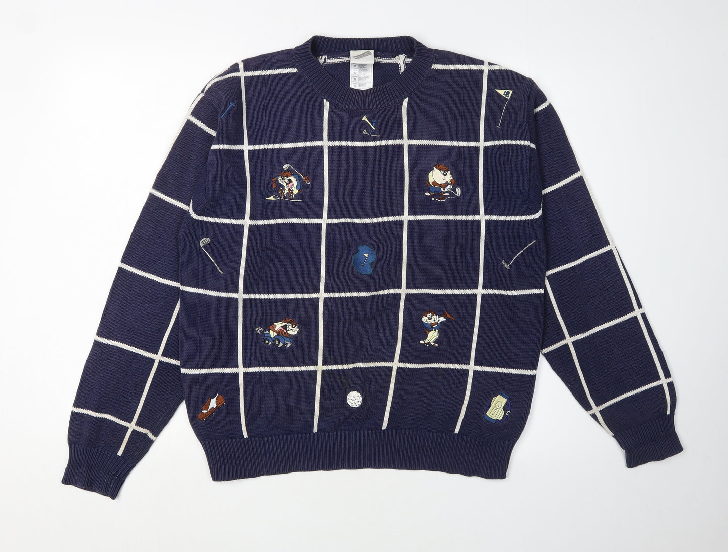 Warner Bros Unisex Blue Checked Sports Pullover S