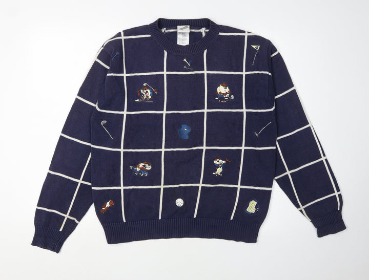 Warner Bros Unisex Blue Checked Sports Pullover S