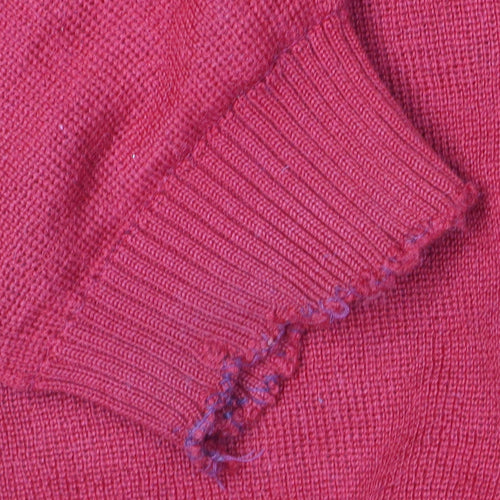 Men's Red Full Zip Jumper M Knit Casual Wool Blend