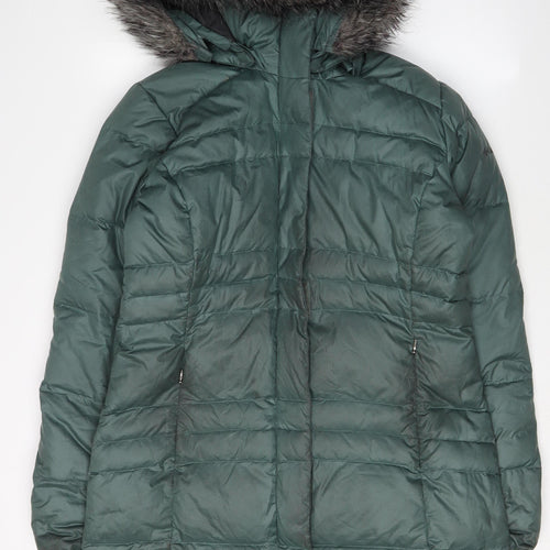 Columbia Women's Green Puffer Jacket M Hooded Winter