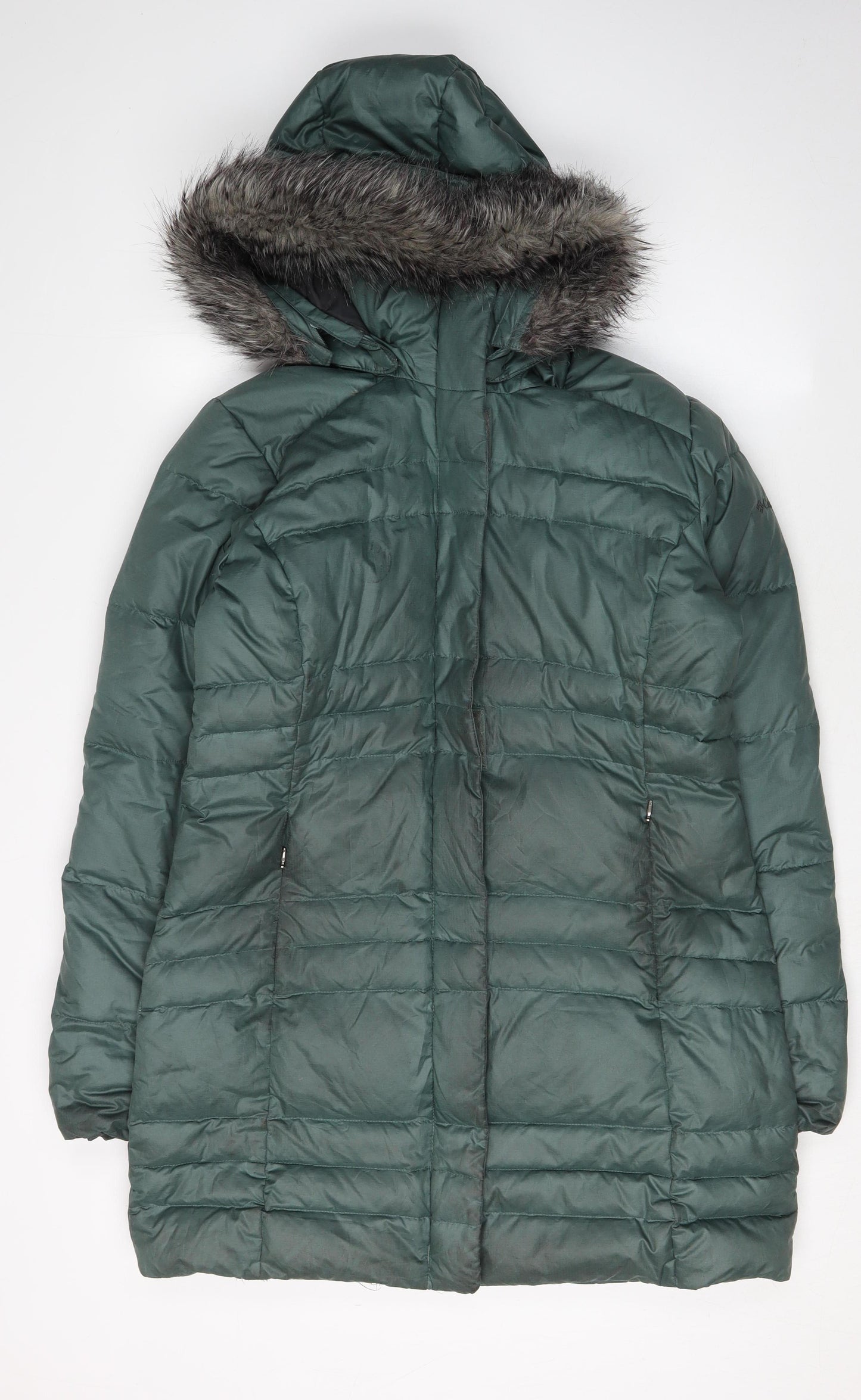 Columbia Women's Green Puffer Jacket M Hooded Winter