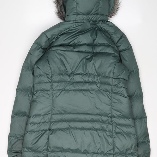 Columbia Women's Green Puffer Jacket M Hooded Winter
