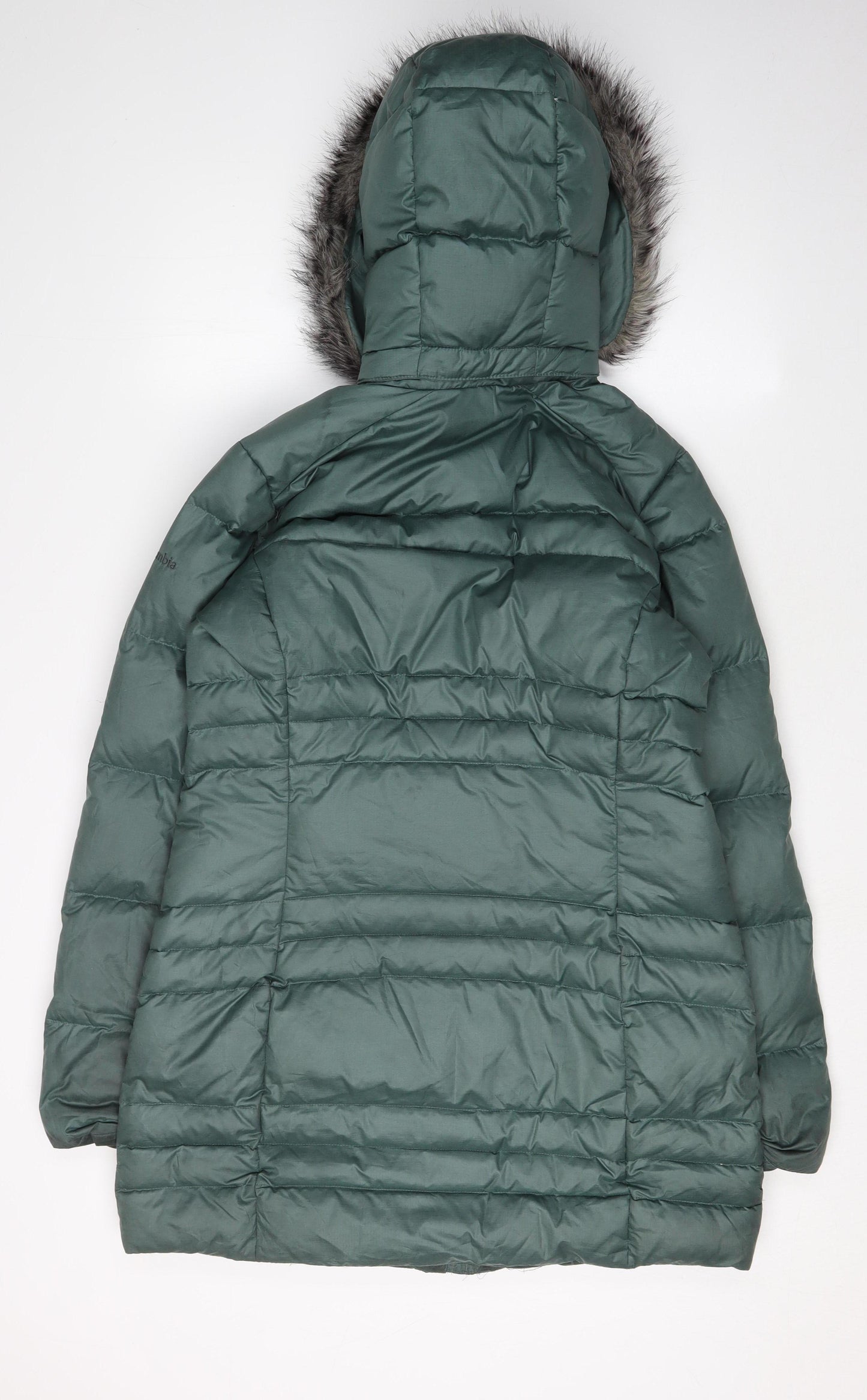 Columbia Women's Green Puffer Jacket M Hooded Winter