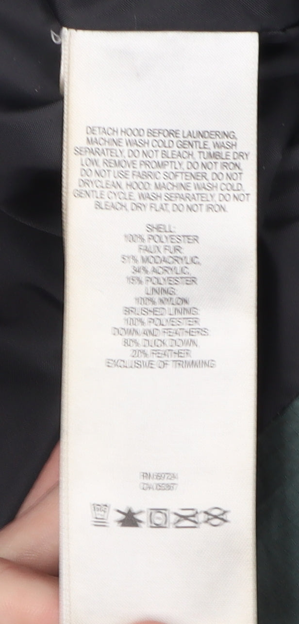 Columbia Women's Green Puffer Jacket M Hooded Winter