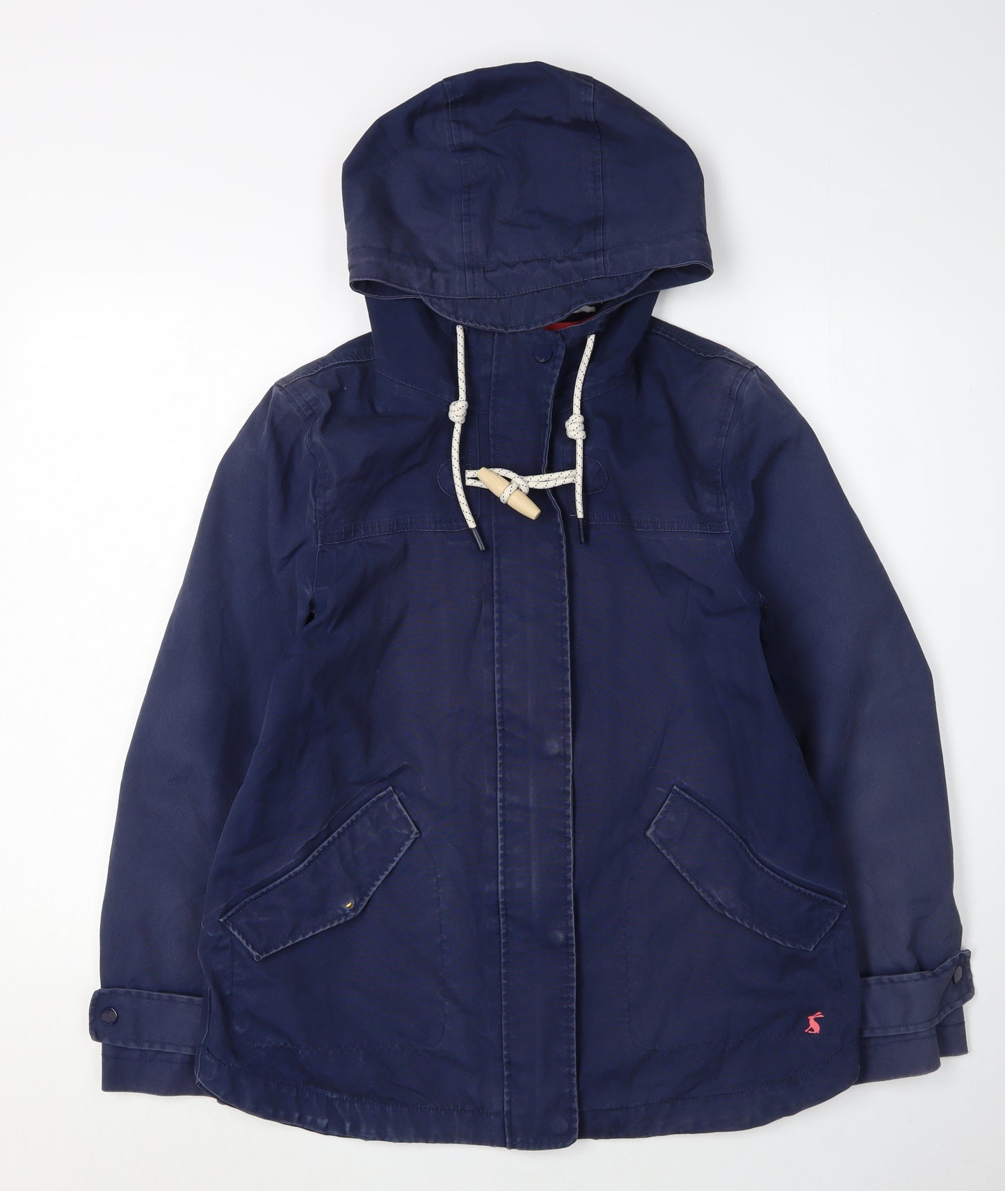 Joules Women's Blue Hooded Parka Jacket Size 12