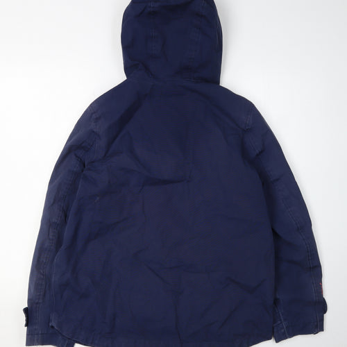 Joules Women's Blue Hooded Parka Jacket Size 12
