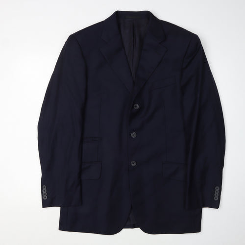 T.M. Lewin Men's Blue Wool Blazer, Size 40R, Formal